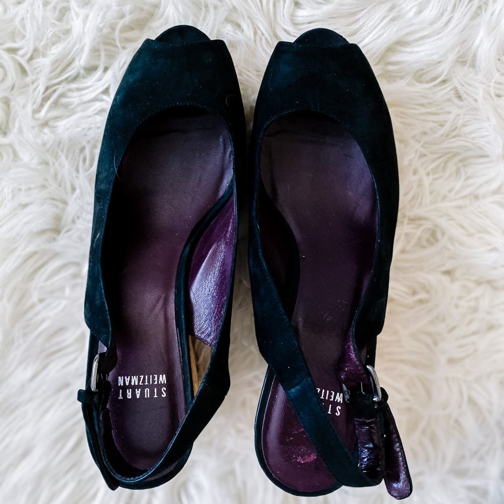 STUART Weitzman Sling Back wedges, SZ 8 EUC - Picture 5 of 12